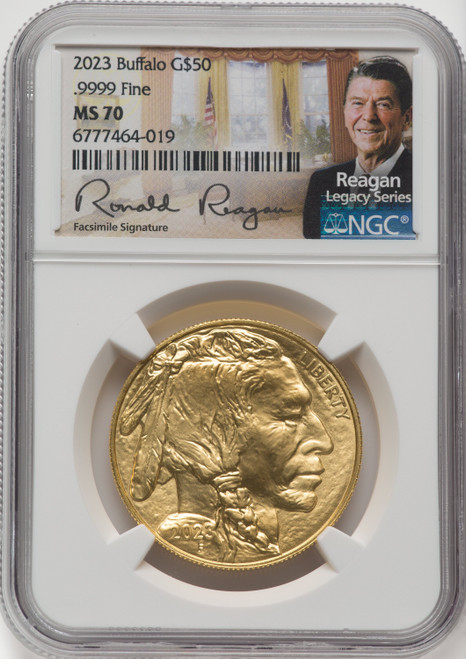 2023 $50 One-Ounce Gold Buffalo NGC MS70 Ronald Reagan