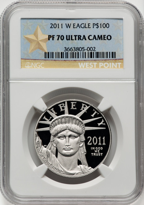 2011-W $100 One-Ounce Platinum Eagle Statue of Liberty DC NGC PF70