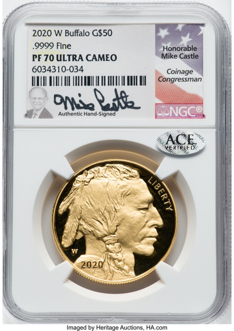 2020-W G$50 Gold Buffalo First Strike DCAM NGC PF70