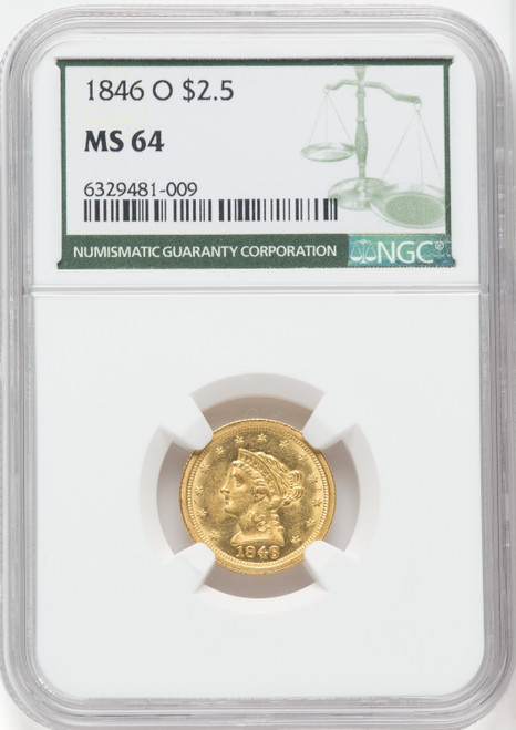 1846-O $2.50 Liberty Quarter Eagle NGC MS64