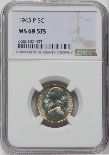 1943-P 5C FS Jefferson Nickel NGC MS68