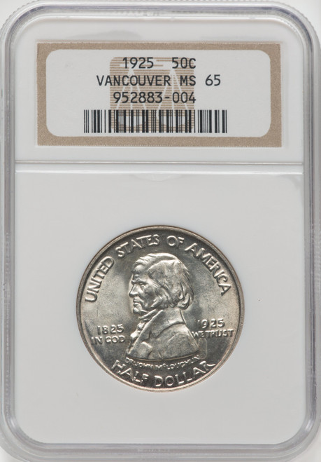 1925 50C Vancouver Commemorative Silver NGC MS65