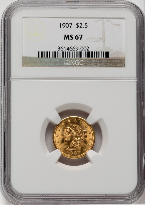 1907 $2.50 Liberty Quarter Eagle NGC MS67