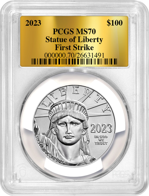 2023 $100 One-Ounce Platinum Liberty Eagle Statue FS PCGS MS70