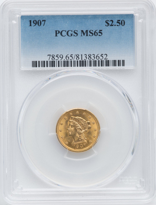 1907 $2.50 Liberty Quarter Eagle PCGS MS65