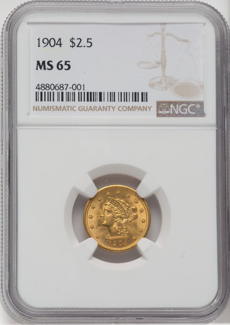 1904 $2.50 Liberty Quarter Eagle NGC MS65