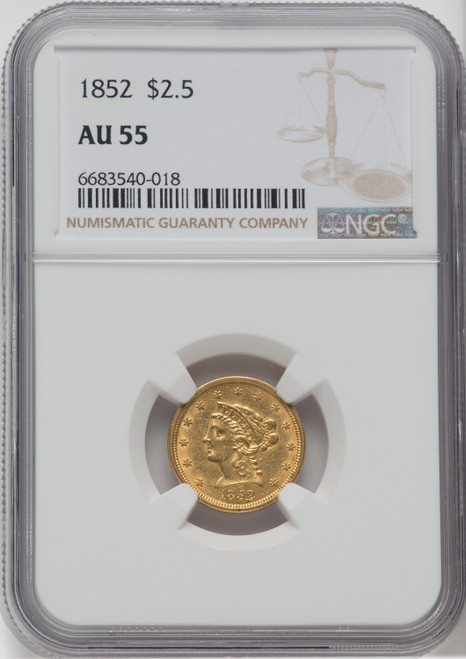 1852 $2.50 Liberty Quarter Eagle NGC AU55