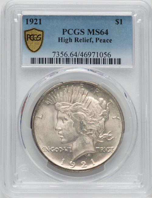 1921 $1 Peace Dollar PCGS MS64