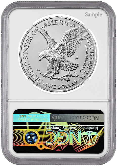 2023-W Burnished Silver Eagle First Day of Issue NGC MS70