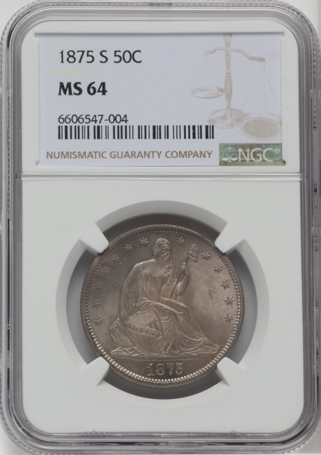 1875-S 50C Seated Half Dollar NGC MS64