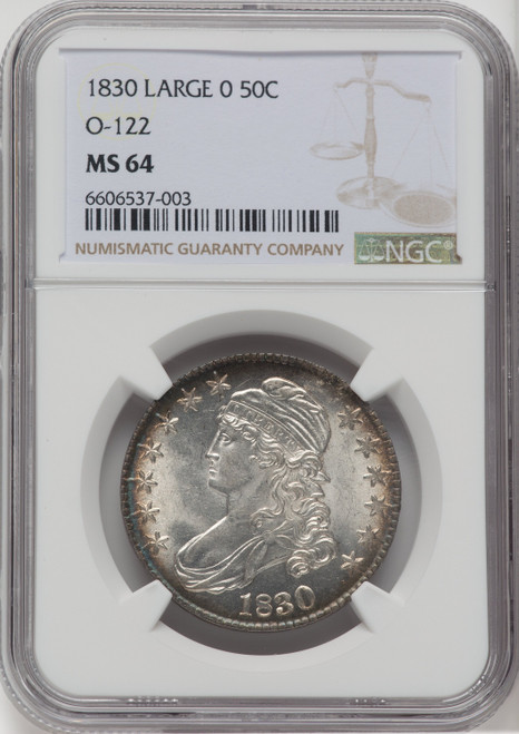 1830 50C Large 0 O-122 Bust Half Dollar NGC MS64