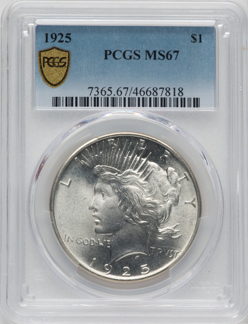1925 $1 Peace Dollar PCGS MS67