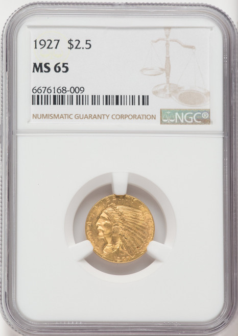 1927 $2.50 Indian Quarter Eagle NGC MS65