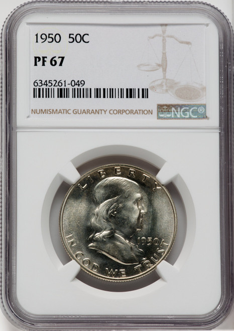 1950 50C Proof Franklin Half Dollar NGC PR67