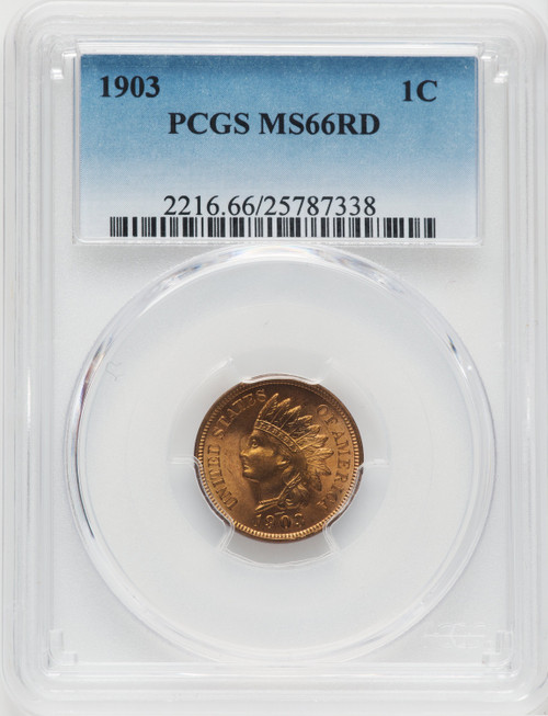 1903 1C RD Indian Cent PCGS MS66