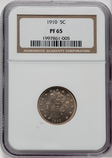 1910 5C Proof Liberty Nickel NGC PR65