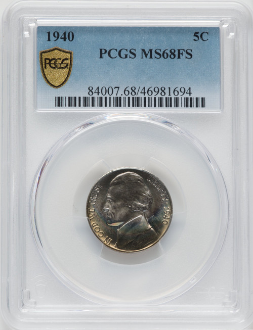 1940 5C FS Jefferson Nickel PCGS MS68