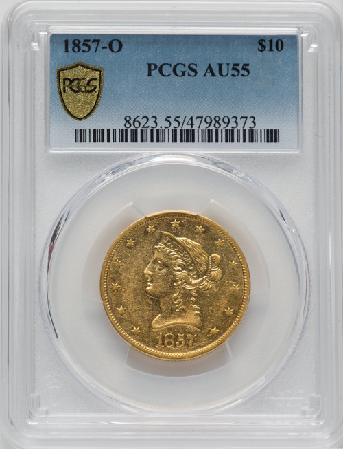 1857-O $10 Liberty Eagle PCGS AU55