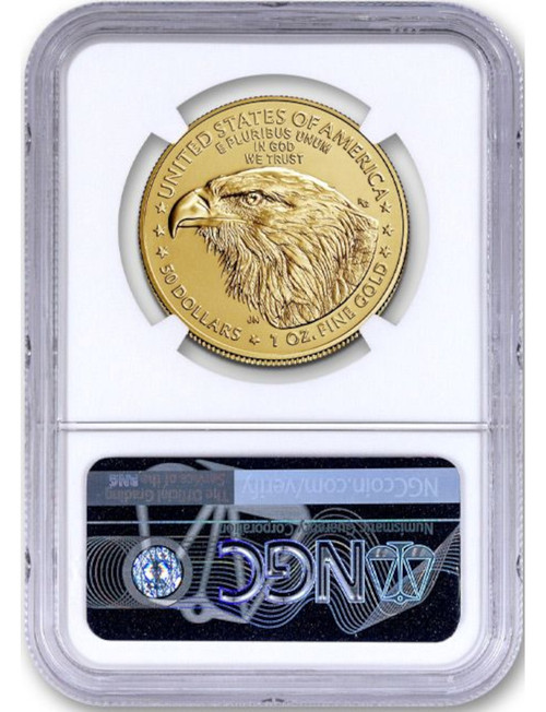 2023 W Burnished Gold Eagle First Day of Issue NGC MS70 Harrigal Signed