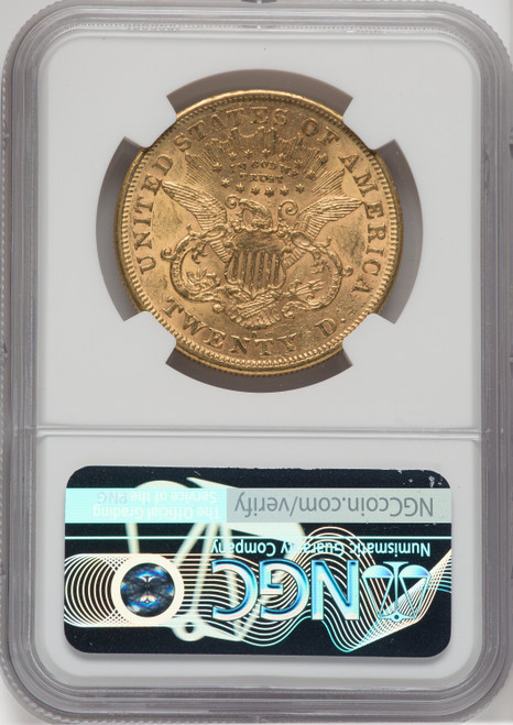 1876-S $20 Liberty Double Eagle NGC AU58