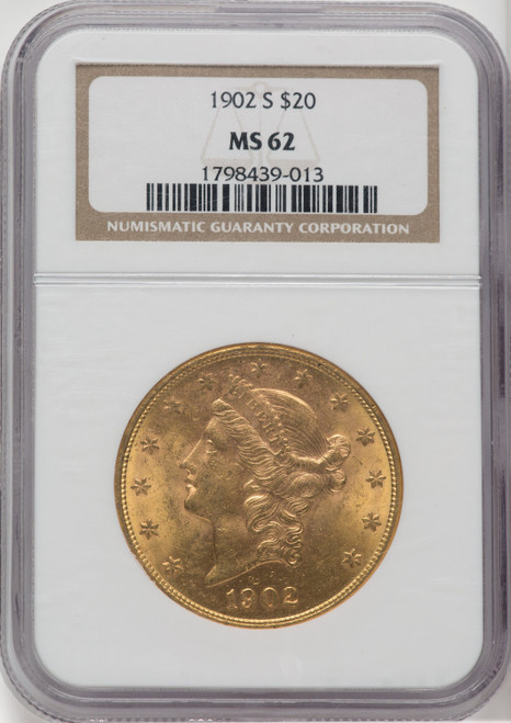 1902-S $20 Liberty Double Eagle NGC MS62