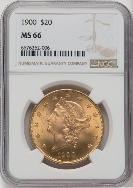 1900 $20 Liberty Double Eagle NGC MS66