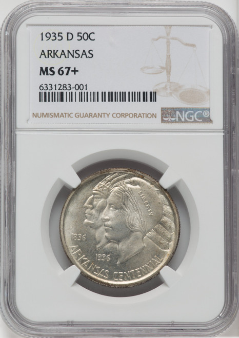 1935-D 50C Arkansas Commemorative Silver NGC MS67+