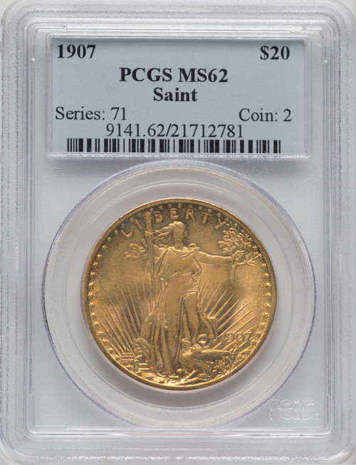 1907 $20 Saint Saint-Gaudens Double Eagle PCGS MS62