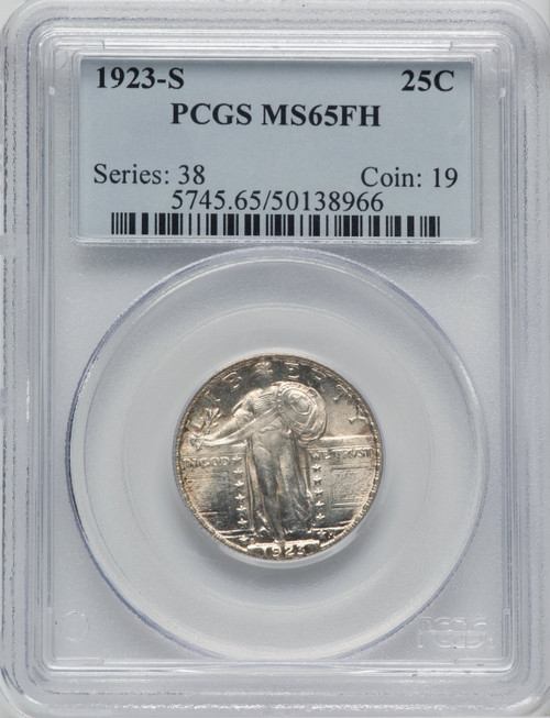 1923-S 25C FH Standing Liberty Quarter PCGS MS65