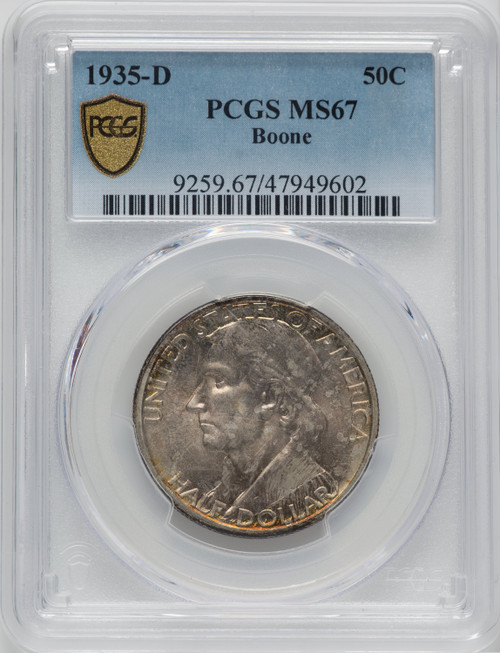 1935-D 50C Boone Commemorative Silver PCGS MS67