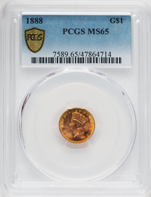1888 G$1 Gold Dollar PCGS MS65