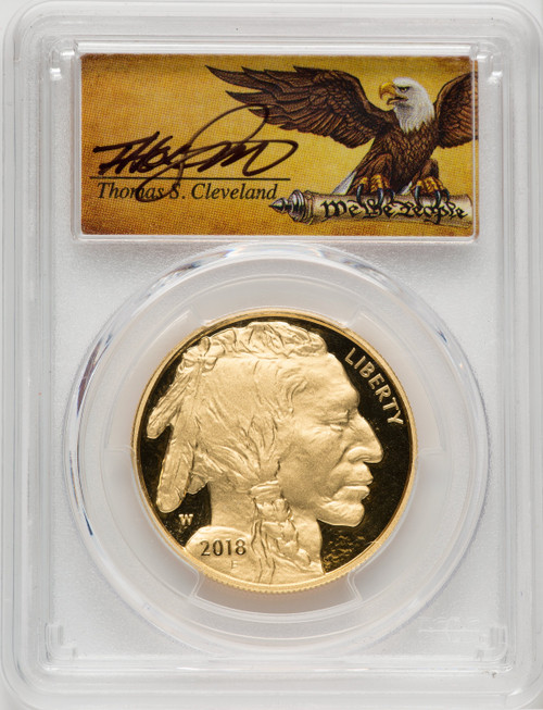 2018-W $50 Gold Buffalo First Day of Issue Scroll PCGS PR70 Cleveland Signed