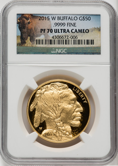 2015-W $50 One-Ounce Gold Buffalo NGC PF70