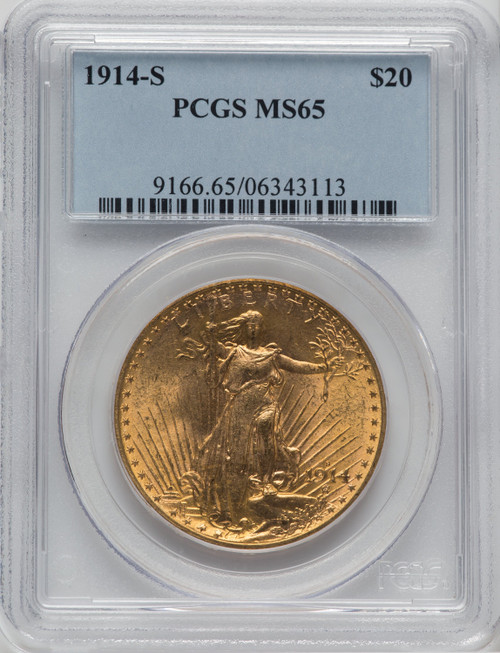 1914-S $20 Saint-Gaudens Double Eagle PCGS MS65