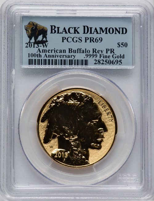 2013-W $50 One-Ounce Gold Buffalo Reverse Proof 100th Anniversary PCGS PR69
