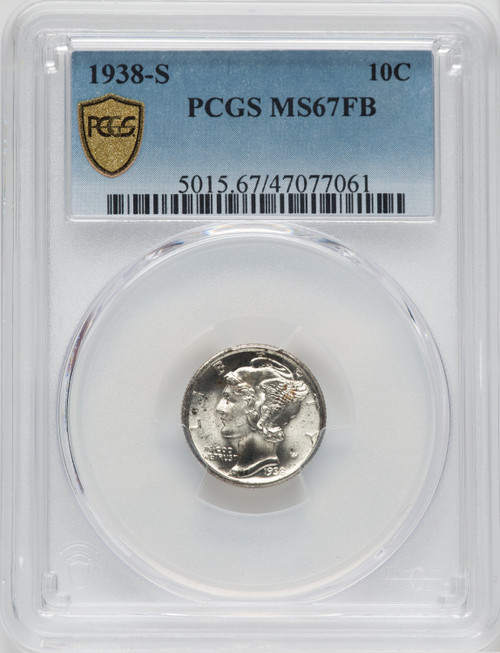 1938-S 10C FB Mercury Dime PCGS MS67