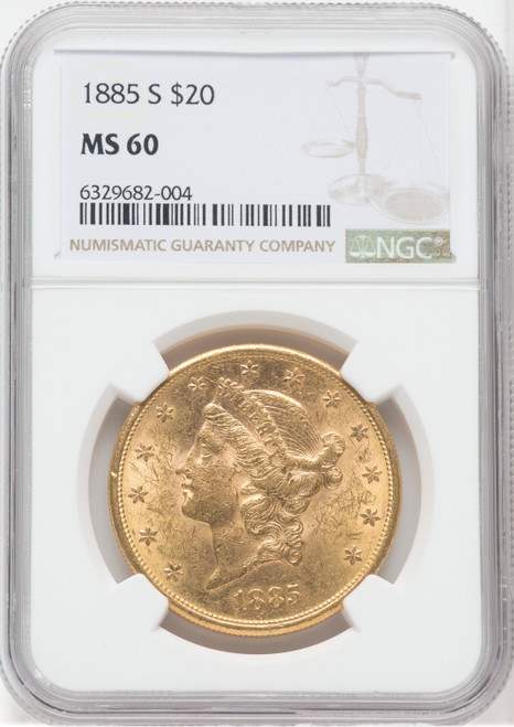 1885-S $20 Liberty Double Eagle NGC MS60