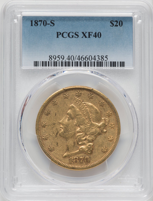 1870-S $20 Liberty Double Eagle PCGS XF40