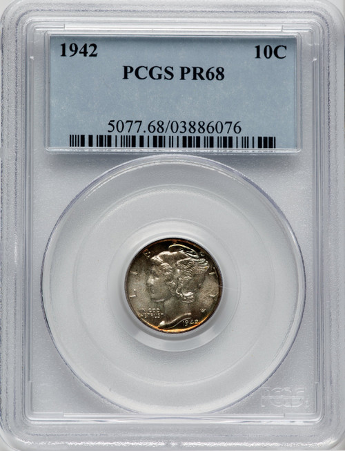 1942 10C Proof Mercury Dime PCGS PR68