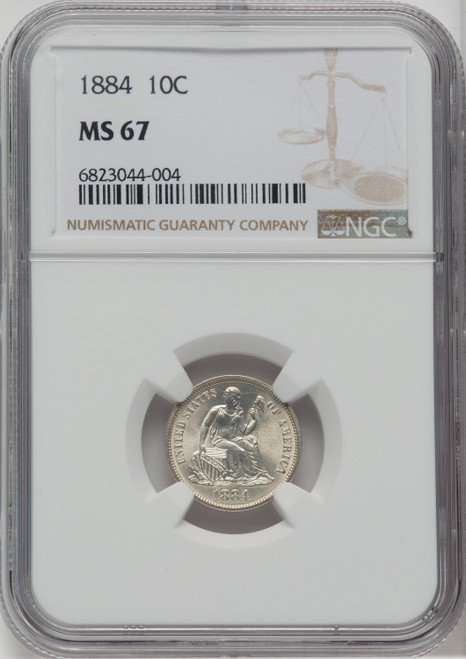 1884 10C Seated Dime NGC MS67