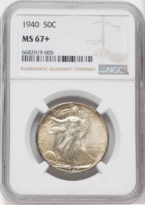 1940 50C Walking Liberty Half Dollar NGC MS67+