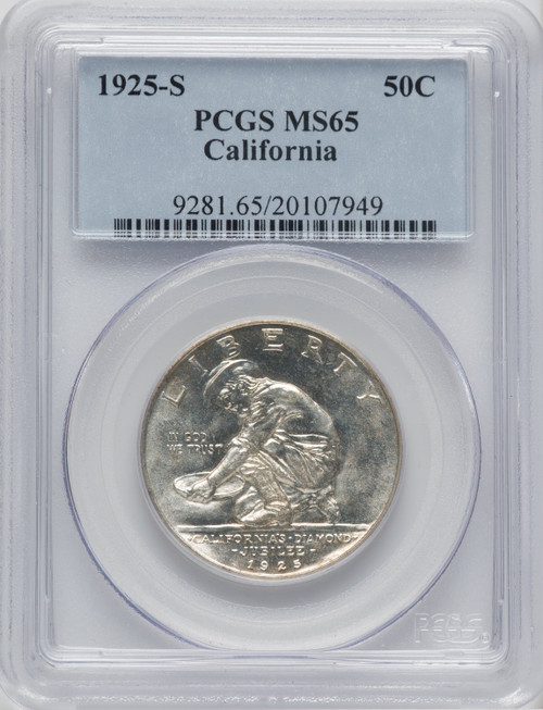 1925-S 50C California Commemorative Silver PCGS MS65