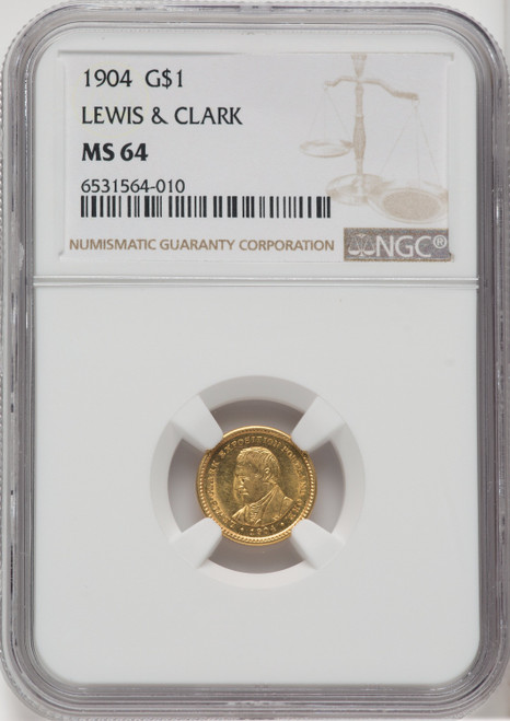 1904 G$1 Lewis and Clark Commemorative Gold NGC MS64