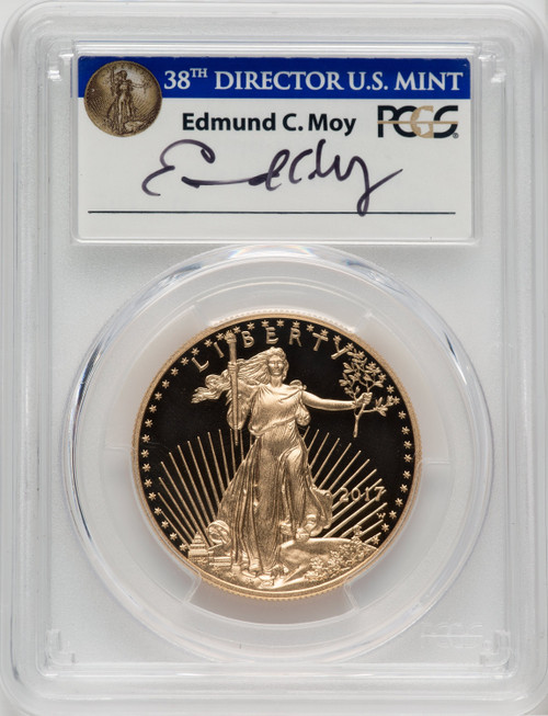 2017-W $50 One-Ounce Gold Eagle First Day of Issue Moy Washington PCGS PR70