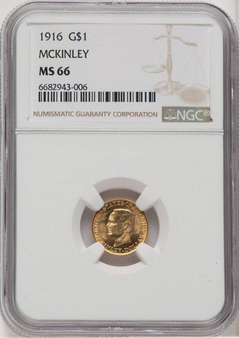 1916 G$1 McKinley Commemorative Gold NGC MS66