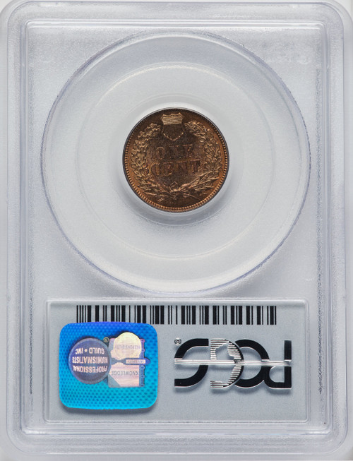 1873 1C Open 3 RD Indian Cent PCGS MS64