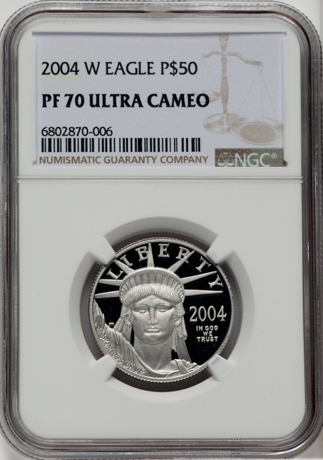 2004-W P$50 Half-Ounce Platinum Eagle NGC PF70