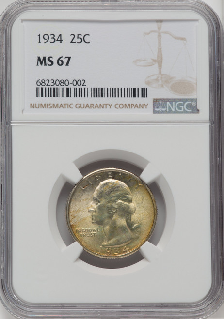 1934 25C Washington Quarter NGC MS67