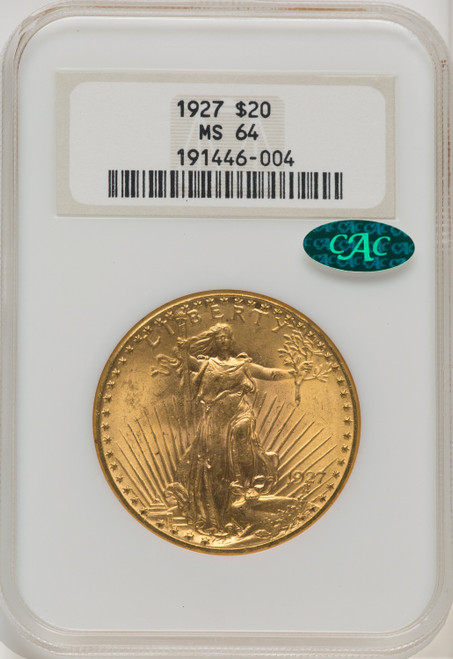 1924 $20 Saint CAC Saint-Gaudens Double Eagle PCGS MS64 - LCR Coin