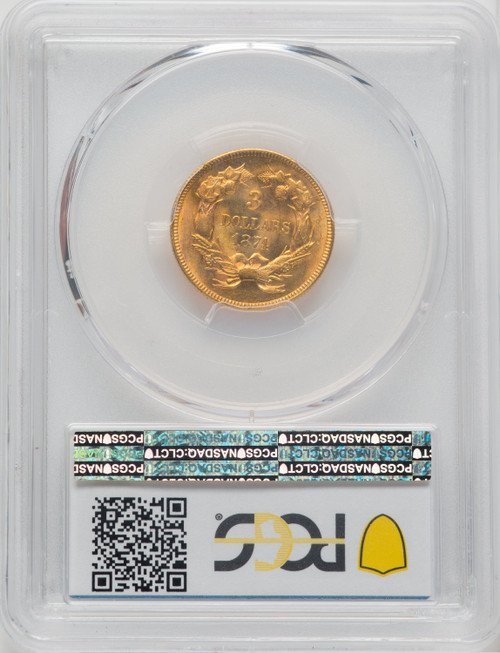 1874 $3 Three Dollar Gold Pieces PCGS MS63